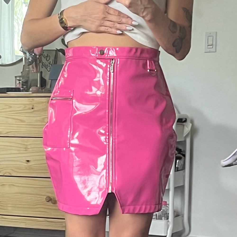 💗Barbie Girl 💗 Hot Pink Vinyl Skirt